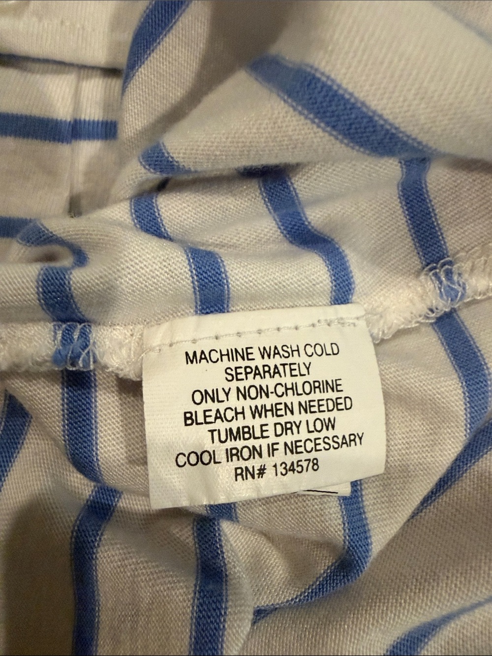 Vineyard Vines White and Light Blue Striped Long Sleeve Polo - Picture 8 of 8